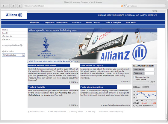 Allianz Life public websites